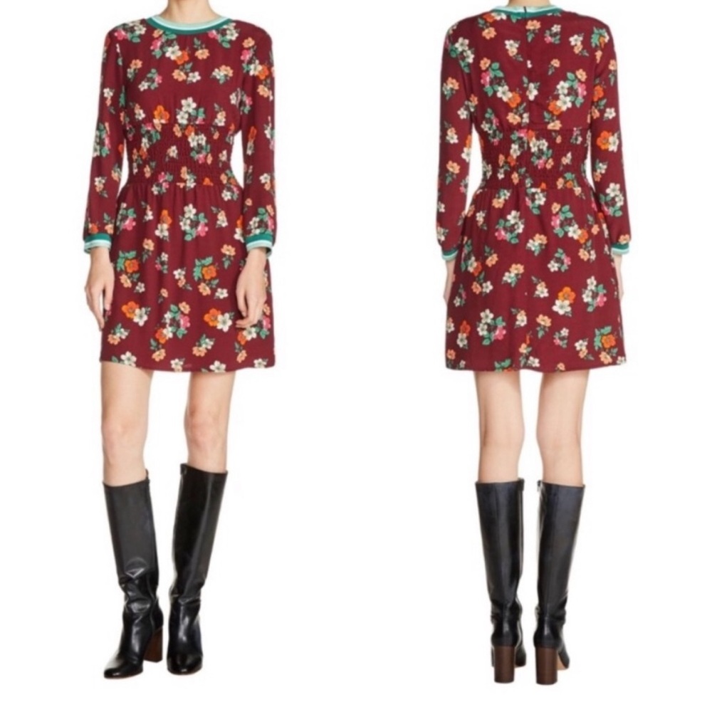 Maje Floral Burgundy Dress - Picture 2 of 5